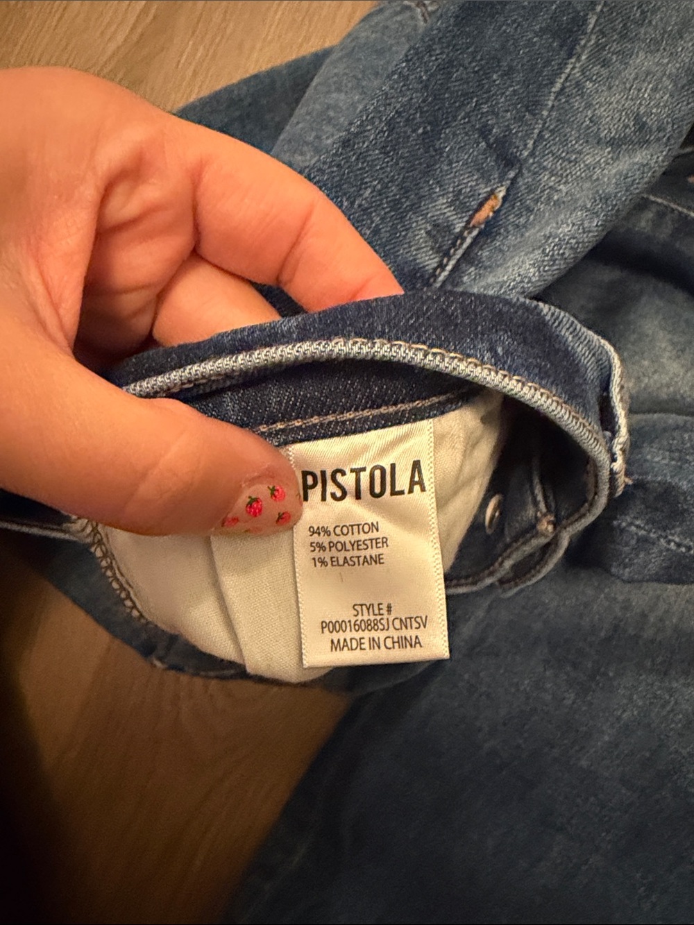 pistola Lennon Distressed Dark Blue Cropped Ankle Jeans, size 30 - Picture 3 of 4